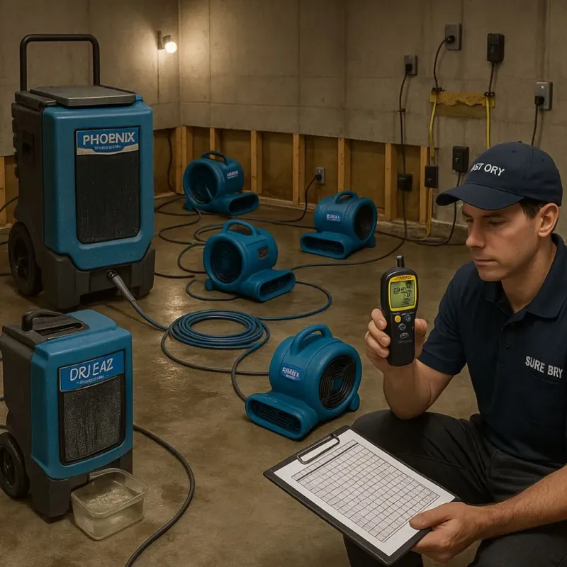 Structural Drying and Dehumidification process in Hurstbourne, KY